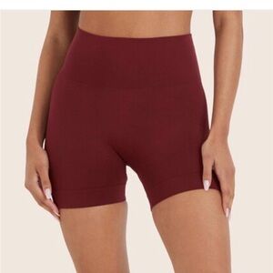 SET Active Women's Burgundy High-Waisted Shorts